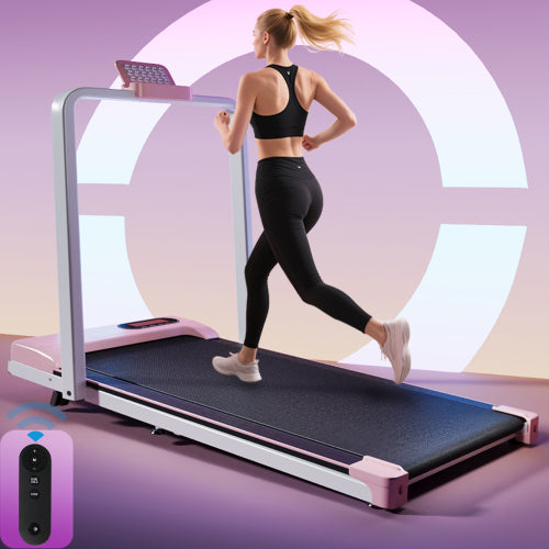 Folding Treadmill With Handrail & Adjustable Incline