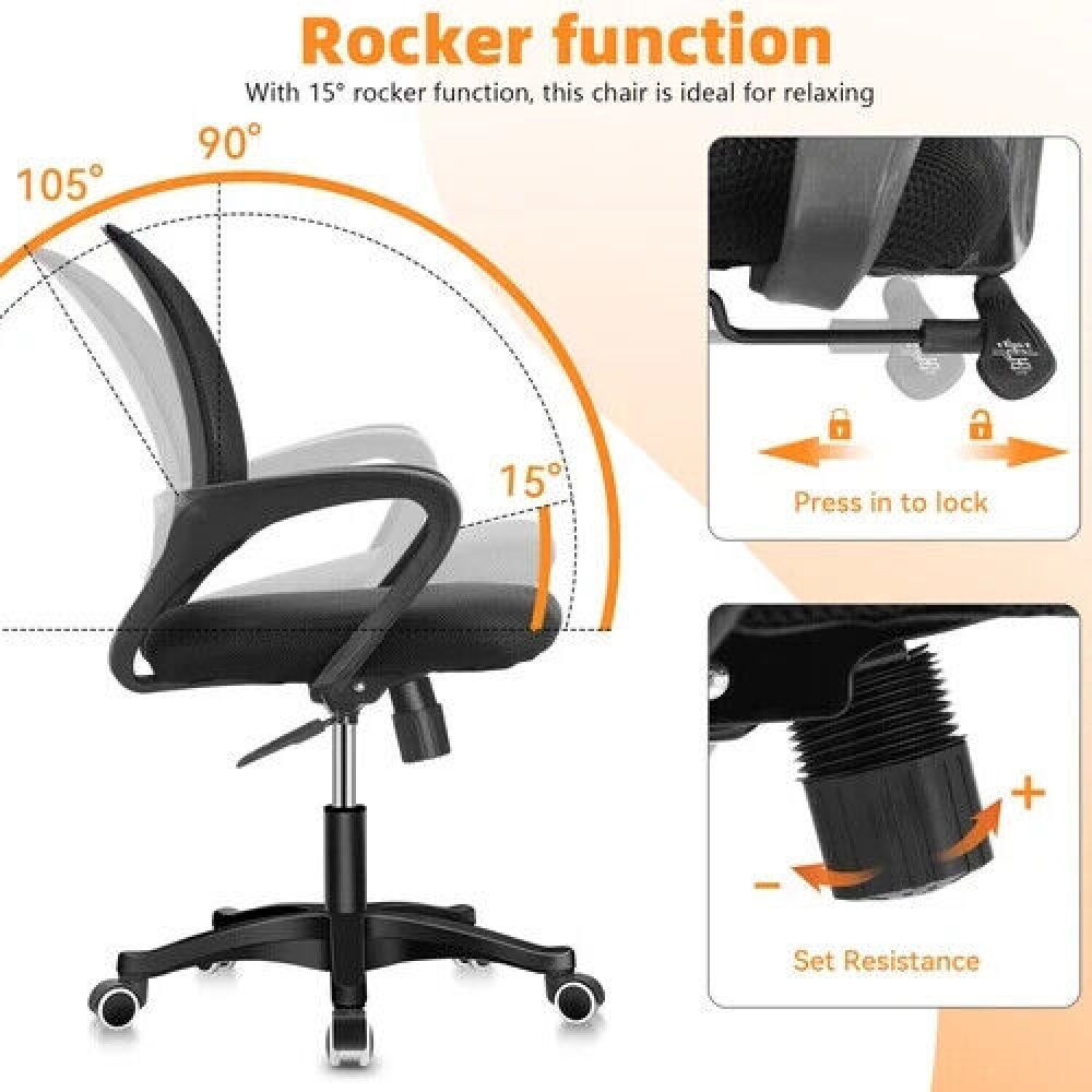 Home Office Chair Computer Desk Chair Adjustable Height Swivel Mesh Ergonomic