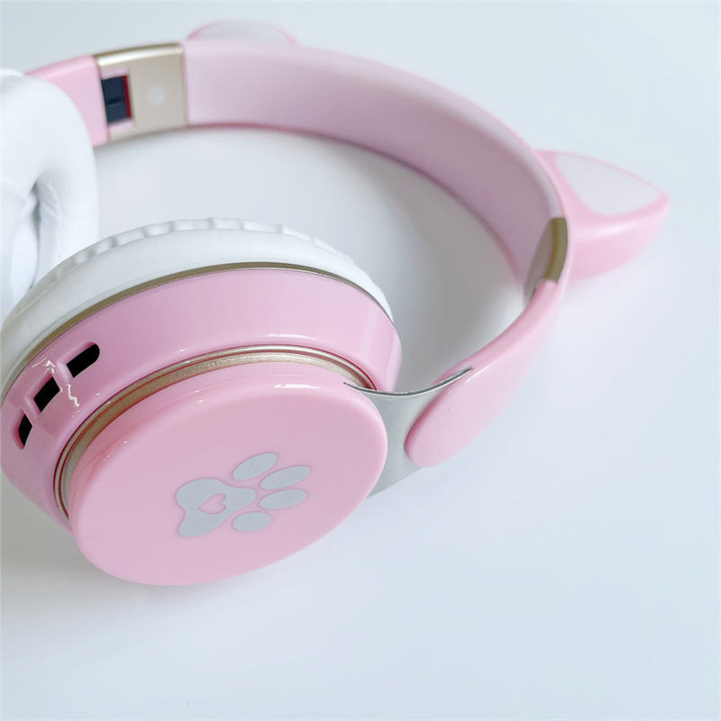 Headset Cute Cat Ears Wireless Light-emitting Bluetooth Headset