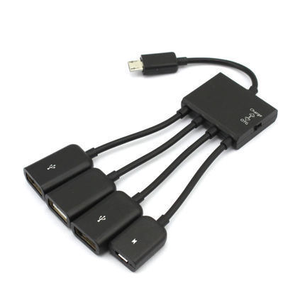 Micro USB OTG One Support Four-band Charging Mobile Phone External Mouse Multi-port Adapter