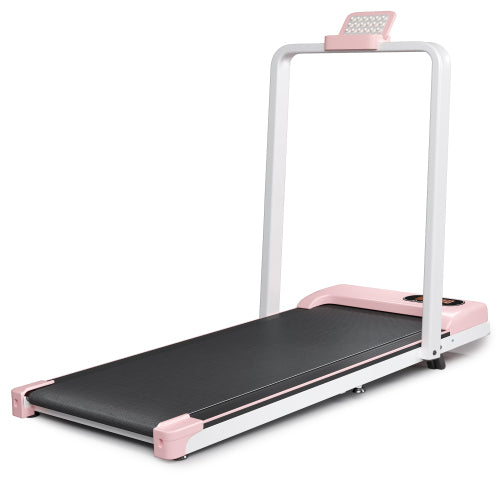 Folding Treadmill With Handrail & Adjustable Incline