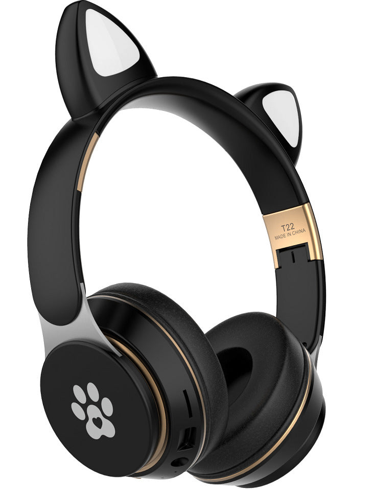 Headset Cute Cat Ears Wireless Light-emitting Bluetooth Headset